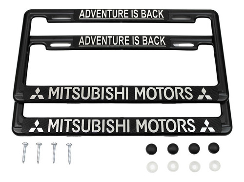 Porta Placas Mitsubishi Auto Camioneta Letras Cromo Pijas  Foto 3