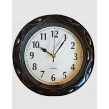Reloj De Pared 24 Cms Diá. Tonos Café Diseño Con Relieve