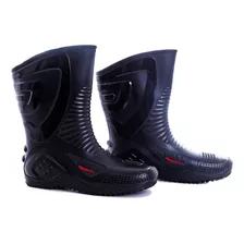 Bota De Motoqueira Feminina Original Impermeável Pvc Galocha