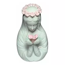 Abajur Luminária Nossa Senhora Porcelana Madona Rosa Mística