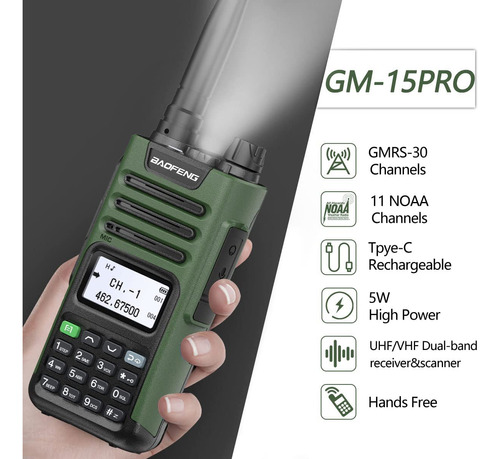 Kit De Radios Baofeng Gm-15 Pro: Largo Alcance, Recargables  Foto 2