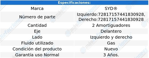 Par De Amortiguadores Gas Delanteros E420 1997 Syd Foto 2