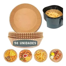 Tapete Redondo De Papel Air Fryer Antiaderente 50 Unidades