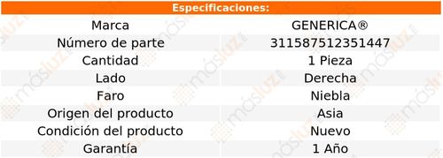 1- Base Faro Niebla Derecha Caddy 2016/2017 Genrica Foto 2