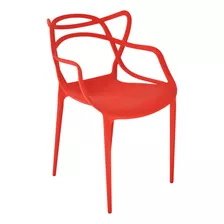 Cadeira De Jantar Top Chairs Top Chairs Allegra, Estrutura De Cor Vermelho, 10 Unidades