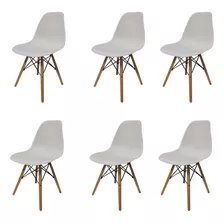 Silla Eames Comedor Cocina Living Pack X6 Unidades Color De La Estructura De La Silla Blanco Color Del Asiento Liso Diseño De La Tela Liso