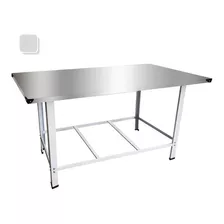 Mesa Serviço Bancada P/ Confeitaria Reforçada 130x55 Inox