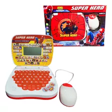 Computadora Laptop Educativa De Spiderman Con Mouse Juguete