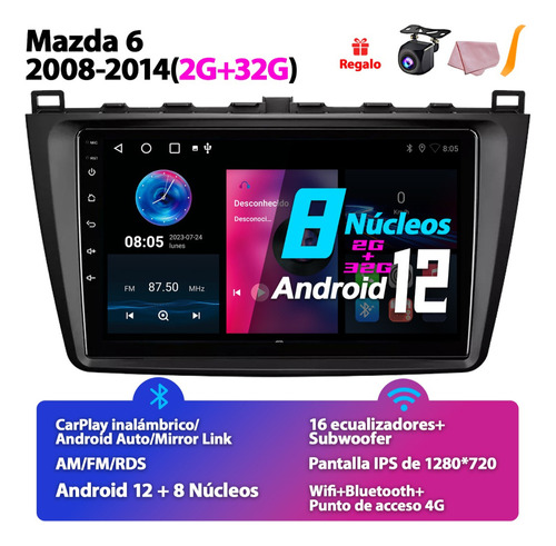 Estreo Para Mazda 6 2008-2014 Carplay 8 Core Gpscmara Amfm Foto 2