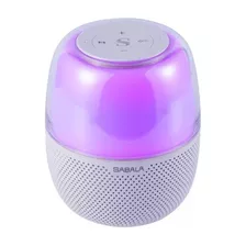 Caixa De Som Bluetooth Portatil Com Luz Led Sabala Dr-102 Cor Branco 110v/220v