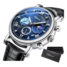 Reloj De Cuarzo De Cuero Chenxi 972 Moon Phase Luminous