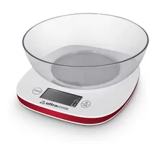 Balanza De Cocina Marca Ultracomb Modelo Bl-6002 Capacidad Máxima 3 Kg Color Blanco/rojo