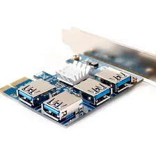 Placa Multiplicadora Cabo Riser Pci-e 1x Usb 3.0 Adaptador