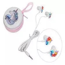 Auriculares Manos Libres Unicornio Con Estuche 