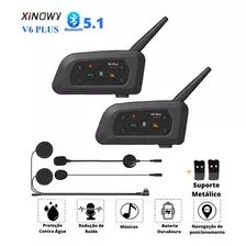 Comunicador De Casco V6 Plus, 2 Unidades/par, Bluetooth 5.1