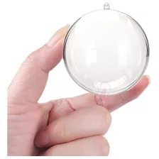 Bola Esfera Acrílica 6,5cm Transparente Premium Pct C 5 Unds