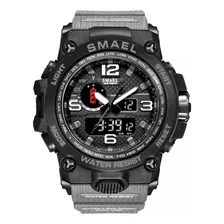 Relógio Masculino Militar Esportivo Digital Smael 1545 Correia Cinza