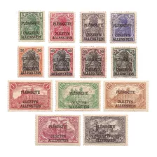 Série Completa Selo 1-14 Allenstein 1920 Taxado Plebiscito