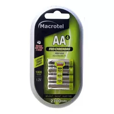 Pilas Recargables Aa, 4 Unidades, 2700 Mah. Factura/boleta