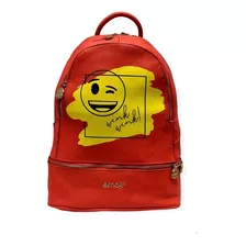 Mochila Mediana Emoji Gorett Backpack + Cubrepolvo