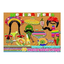 Kit Imprimible Photo Props Fiesta Mexicana Digital