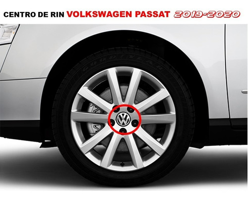 Kit 4 Centros De Rin Para Volkswagen Passat 2019-2020 65 Mm Foto 3