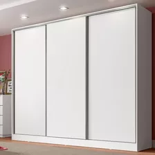 Guarda Roupa Casal 100% Mdf Madesa Royale 3 Portas Correr B Cor Branco 106309