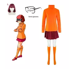 Cosplay De Halloween De Scooby-doo Velma, Incluye Peluca