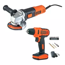 Combo Black +decker Amoladora + Taladro Inalámbrico + Acc Fs