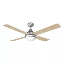 Ventilador De Techo Liliana Vthm310 Plata, Con 4 Palas Color Haya Y Wengue De Madera, 1.2 m De Diámetro 220 v - 240 v