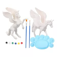 Kit Com2 Unicornios Para Colorir Com Tinta De Diversas Cores