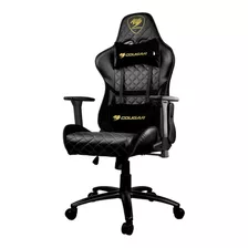 Silla De Escritorio Cougar One Royal Gamer Ergonómica Negra Con Tapizado De Cuero Sintético