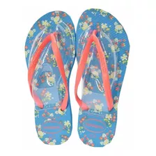 Ojotas Havaianas Romance Mujer Turquesa Flores