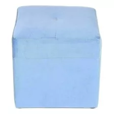 Pouf Cubo Felpa Azul Petroleo / Muebles América
