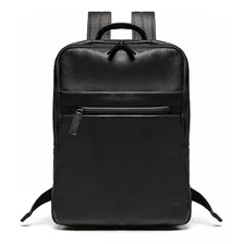 Mochila Porta Notebook Masculina Em Couro Preto