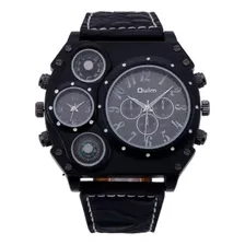 Relógio Quartz Masculino Hp1349 Oulm Dual Time Cor Preto