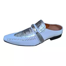 Mule Masculino - Babuche Em Couro Branco - Cod: Bb 2020