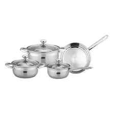 Batería De Cocina Luxor 7 Pz Acero Inox Inducción Fraciel Color Acero Inoxidable