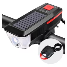 Luz Led Delantera Para Bicicleta Solar Recargable Con Cola