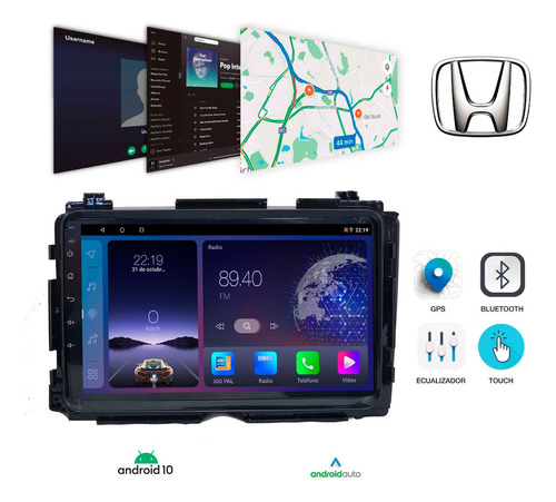 Honda Hrv 2015-2020 Autoestereo Carplay Android 13 4gb 64gb Foto 5
