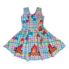 Vestido Infantil De Festa Junina Tam 8 Ao 10 + Bico De Pato