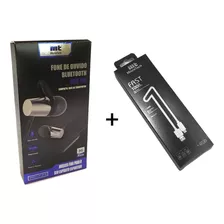 Kit Fone Bluetooth E Cabo Carregador Usb Para iPhone Android