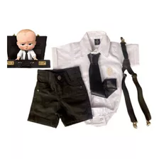 Roupa Do Poderoso Chefinho Baby Meninos Body+shorts Luxo