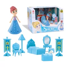 Judy Home Quarto Princesa Snow Com Boneca Samba Toys Meninas