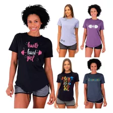 Kit 5 Camiseta Longline Feminina Mxd Conceito Casual Fitness