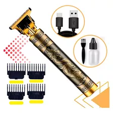 Maquina Acabamento Recarregável Cabelo Barba Sem Fio Premium Cor Dourado 100v/220v