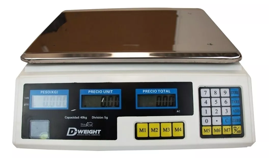Báscula Comercial Digital Stay Elit D-weight Dgit-01 40kg Blanco