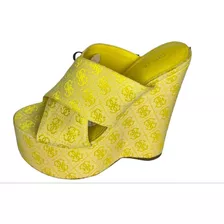 Zapatillas Guess De Dama #25 Color Amarillo Original