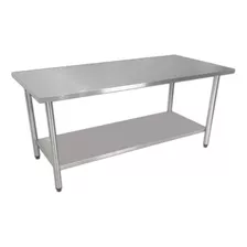 Mesa Balcão Industrial Tampo Inox 190x70 E Paneleiro Liso