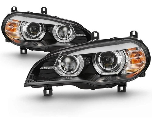 Faros Bmw X5 Lupa Bi-focal C/motor 2007 2008 2009 2010 Par Foto 2